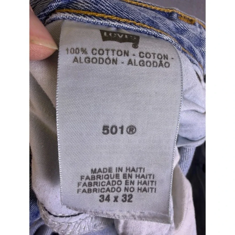 Vintage Levis 501 XX Denim‎ Jeans 38x32 Button Fly Light Wash Denim Read!